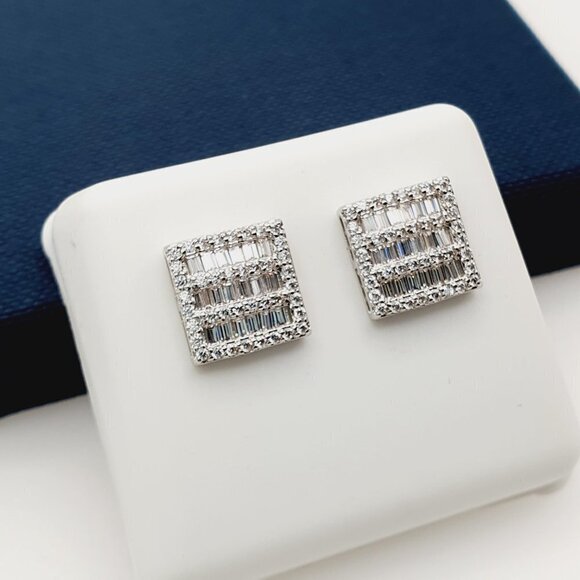 "925 Sterling Silver Plated CZ Earrings, EVBRS559 - Picture 4 of 11